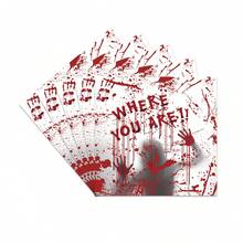 10 buc/50 buc/80 buc Halloween Party Supplies Înfricoșător Amprente de Mâini Însângerate Farfurii de Hârtie Șervețele Pahare Set de Tacâmuri Set de Cină cu Amprente de Mâini Însângerate pentru Decorațiuni Înfricoșătoare de Halloween Party