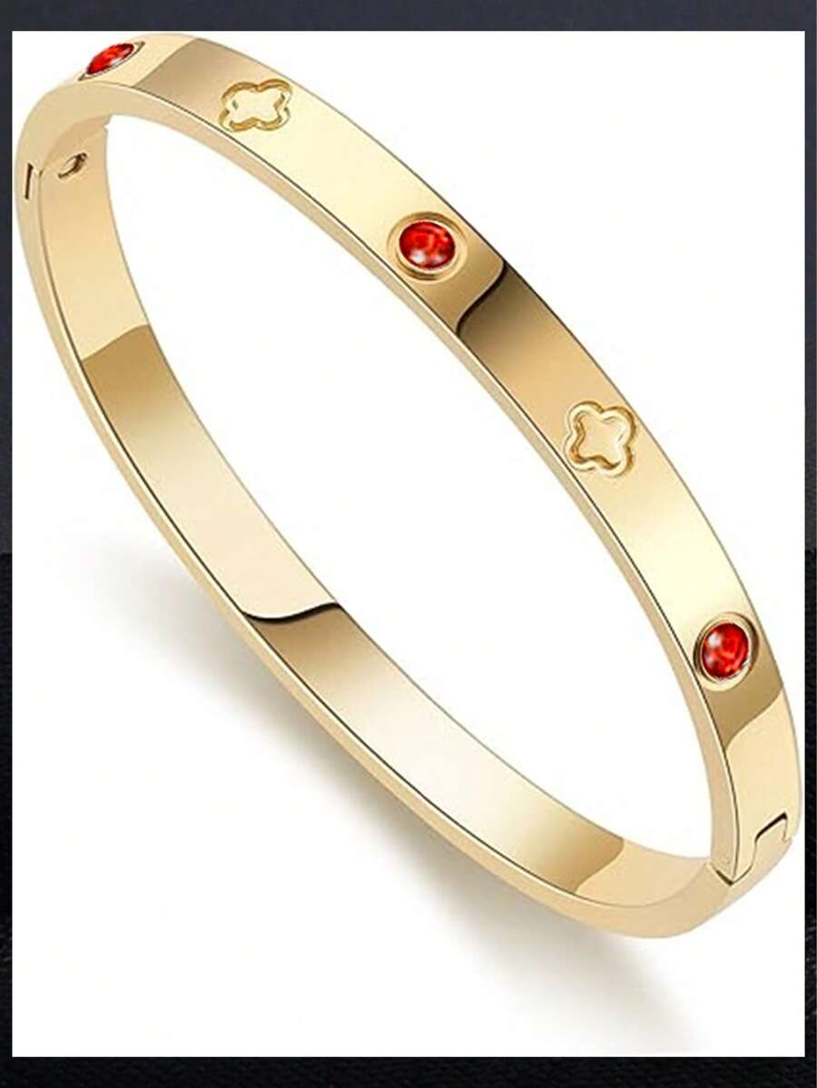 1 件时尚奢华不锈钢锆石女士手链，适合派对、聚会和日常佩戴