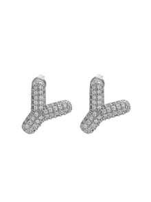 1 对泡泡首字母耳钉精致泡泡方晶锆石 26 个字母 A-Z 个性化名字耳钉情人节珠宝生日礼物适合女士和女孩 - 大號字母耳環 - 查看 39