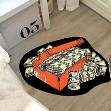 1pc Faux Wool Simple Creative Dollar Design Carpet, Fluffy Soft Comfortable Bedroom Sofa Bedside Rug, Home Decor Easy Care Rug Mat