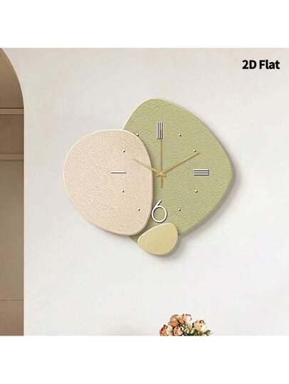 2D Flat 1pc Creative Moderne High End Home ation Wand Clock, Ultra Quiet Quartz Movement, No Ticking Sound, Painting Klok Living Room, Bedroom Office, able Watch, Unique Personalized, Clear Reading Time, In Bedroom, Studio, Room view 6