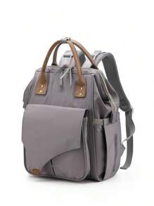 1 件多功能大容量妈咪包，轻便时尚尿布包可挂在婴儿车上