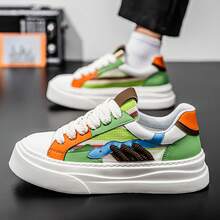 Summer Men's Shoes, Breathable And Versatile, Casual, Niche, Original Design Sneakers, And Teenagers' Sports Height-Increasing White Shoes - 綠色 - 查看 5