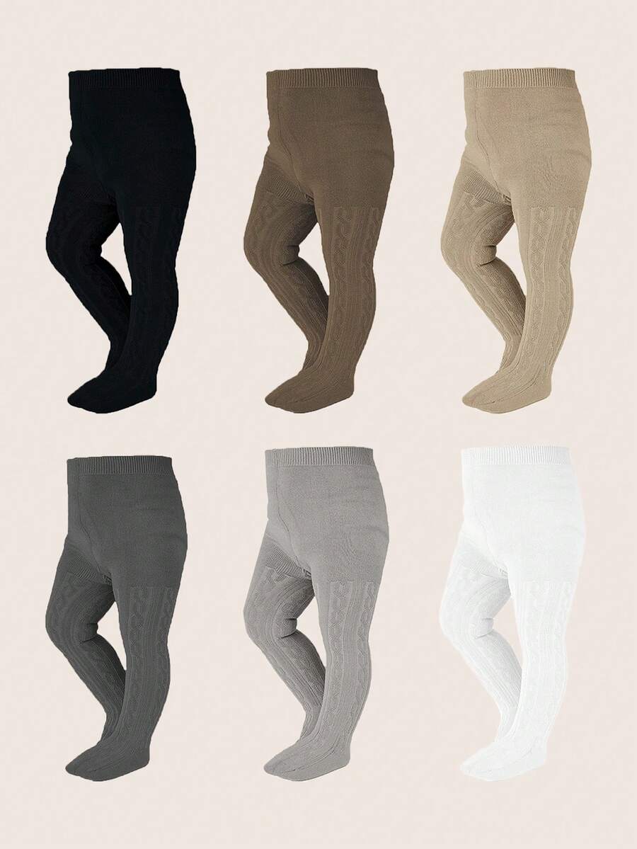 5件套婴儿纯色打底裤，秋冬 - 彩色 - 查看 1