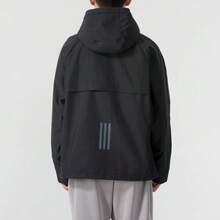 Adidas Men's Jacket, Sports Casual Thermal Lined Warm Windproof Hooded Jacket JI8680 - Black - View 5