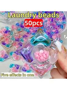 100-5粒五合一洗衣凝珠，强效洗衣液香氛珠，多用途香薰洗衣清洁珠，去污持久留香，令衣物柔软易洗，清洁衣物的同时提升香味，持久便携。