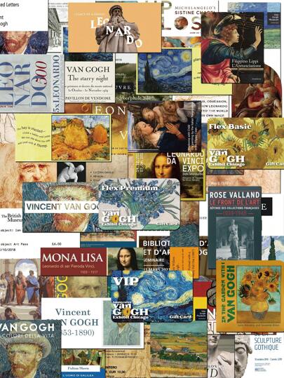 50pcs Vintage Painting Art Creative Stickers For Notebook, Diary, Cup, Frame, Album, Teacher Supplies, Home Decor, Self-Adhesive Painting Stickers Suitable For Halloween, Christmas, Gift,For School Supplies,Back To School