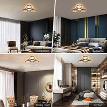 Modern 5-Ring Coffee LED Ceiling Light – Stepless Dimming With Remote Control, 3000K-6500K Adjustable, Stylish Flush Mount Fixture For Living Room, Bedroom, Kitchen - HY-pL0005-5H-cR - View 5