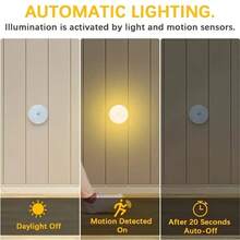 USB Rechargeable LED Motion Sensor Night Light | Bedroom Bedside/Bathroom/Hallway/Stairway Lamp | Auto On/Off Lighting | Low Voltage Design | Minimalist Round Small Nightlight - Multicolor - View 3