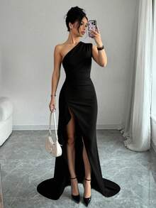 Vestidos Mujer Largos Negros Vestidos Dama Fiesta Elegantes - Negro - Ver 2