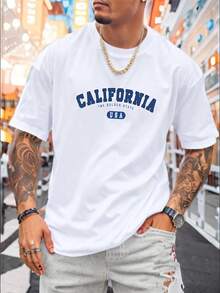 1pcsMen's Round Neck Short Sleeve Casual T-Shirt, Solid Color Minimalist Style, For Daily Wear, Spring/Summer180g-Men's Plus Size Short Sleeve T-Shirt World Cup Football Graphic Summer Tops Casual Loose Tee - 白色 - 查看 7
