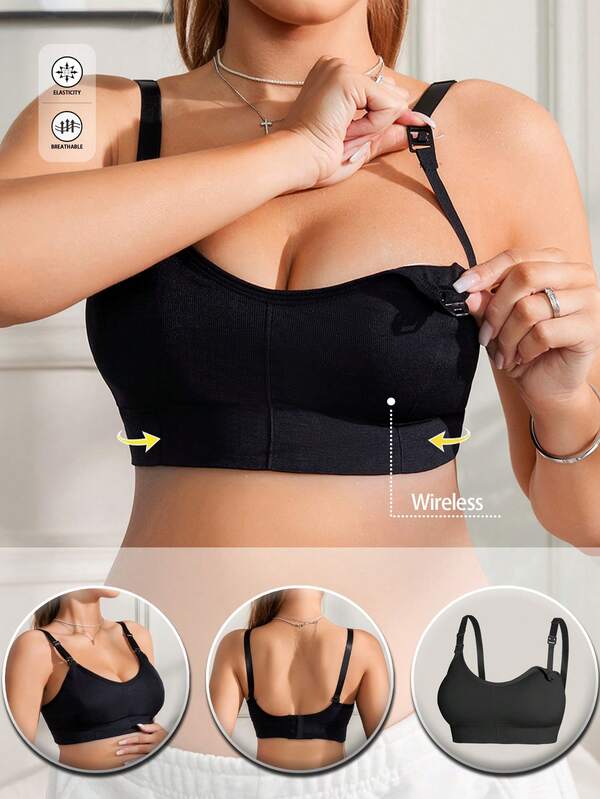 Schwangerschafts- & Stillbh, nahtloser Stillbh mit Frontverschluss, bequemer drahtloser Bh für Schwangerschaft und Wochenbett