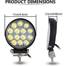 HYNBYZJ 48W Car LED Bar Worklight MINI 16SMD Round Square Work Light 12V Auto Light Fog Lamp Off Road For ATV SUV Spotlight - White - View 9