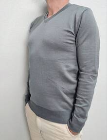 Men's Cold Weather Blouse | Men's Knit Sweater | Winter Knit Wool Pullover Long Sleeve V-Neck - 深灰色 - 查看 10