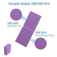 50/20/10 件黑色高密度泡沫块，粒度为 180/100，迷你方形化妆海绵缓冲器，用于美甲造型、抛光和平滑，适合家庭和美容院使用