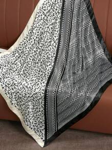 1 新款波西米亚风格时尚拼色印花方形围巾头巾，春夏女士头巾，防晒围巾，度假披肩，适合日常度假佩戴发饰秋季配饰 - 彩色 - 查看 6