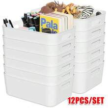 1/2/4/8/12PCS Plastic Storage Bins And Baskets, Stackable Desktop Storage Box Fruit Cosmetic Sundries Small Capacity Kitchen Organizer For Kitchen, Bathroom, Office, Under Sink Organizer - Multicolor - View 2