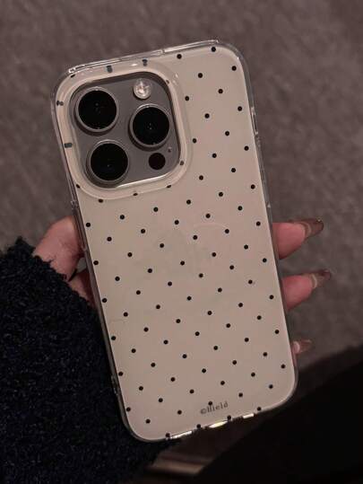 时尚可爱波点亮面软壳手机壳，兼容 17 Air、16、15、14、13、12、11 Pro Max、16、15、14 Plus，简约创意防震后盖