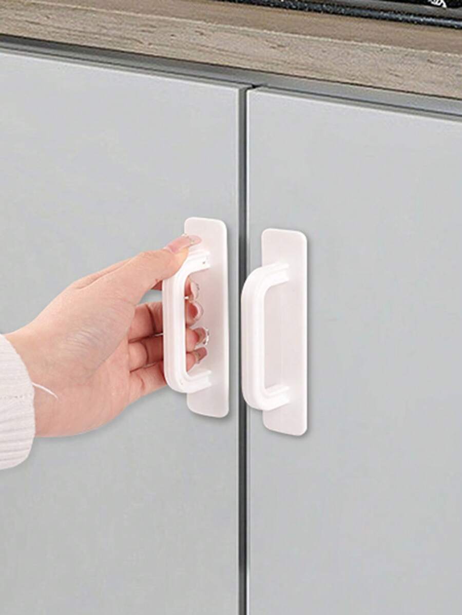 1 Piece Of No-Drilling Door And Window Handles For Sliding Doors, Glass Door Handles For Wardrobes, Drawers And Cabinet Doors, Easy To Install And See Through Handles.