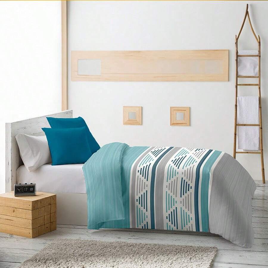 Nordic Winter Duvet, Reversible Printed Quilt With Microfiber, Soft Duvet, Size 180 X 260/230 X 260 Cm, For 90/105/135 And 150 Cm Wide Beds, Various Patterns Available (Without Pillow) - 藍色 - 查看 1