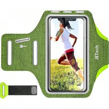 Phone Brazalete Llavero y Ranura para Tarjeta para Teléfono de hasta 6.2 Pulgadas,  16e/16/15 Pro/15/14 Pro/14, Galaxy S23/S22, Pixel 8a, Resistente al Agua, Banda Ajustable (Gris) - VERDE - Ver 13