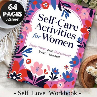 Aesthetics Floral Self-Love & Gratitude Spiral Notebook Logbook, Improve Guided Journal For Mental Health, Personal Growth & Inspirational Gift For Women, Sisters,Daughter, Love Yourself Daily Planner