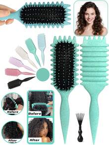 Curl Defining Brush, 2025 New Curly Hair Brush,Vented Hair Brush For Detangling, Shaping And Defining Curls For Women And Men Less Pulling - Multicolor - View 2