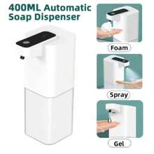 400ML Touchless Smart Infrared Automatic Soap Dispenser, Hands-Free Electric Auto Foaming Liquid Soap Dispenser For Handwashing And Dishwashing, With Lithium-Ion Battery, USB Rechargeable, IPX4 Waterproof, 0.25s Fast Sensing, Long-Lasting Battery Life, 4 Flow Levels Adjustable, Suitable For Bathroom And Kitchen, Christmas/Halloween Gift Decor