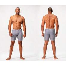 Men's Cool Dry Mesh Boxer Trunks 6-Inch Briefs, 3-Pack - 9-inch_(black / Red / Steel) - View 5