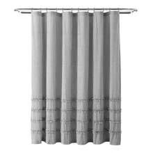 LUSH DECOR Vintage Stripe Yarn Dyed Cotton Blend Shower Curtain Black Single 72x72 Halloween-Fall Decor-Room Decor - 黑色 - 查看 6
