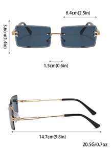 一副高级复古金属无框方形时尚男士眼镜，适合所有季节，时尚百搭，日常佩戴，街头风，T台走秀，户外活动，骑行，驾驶，旅行，海滩度假，假日休闲，附赠清洁布 - 彩色 - 查看 12