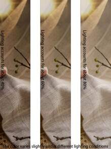 1 pieza Cortina de panel transparente con rayas de estilo de lino natural, decoración del hogar minimalista adecuada para varias ocasiones