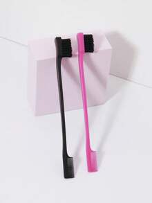 Conjunto de 2 pentes multifuncionais para estilizar o cabelo, escova dupla face para controle de frizz, essencial para volta às aulas, viagens e férias, acessórios de cabelo femininos - pente, escova para frizz, escova desembaraçadora, escova redonda, conjunto de mini pentes, pente de madeira, escova de cabelo, pente, escova para a parte de trás, escova de cabelo, escova para frizz, escova desembaraçadora, ferramentas de estilização de cabelo - Multicolorido - Ver 5