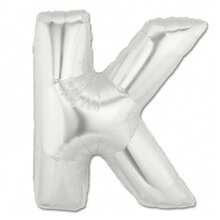 Reuze letter K ballon - Zilver