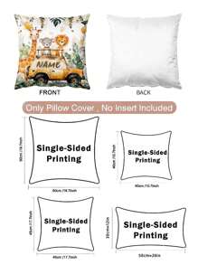 1pc Personalized Pillow Case With Cute Animal Design, Customizable Name, Gift For Kids, Children, Grandkids Birthday Party, Home Decor For Bedroom, Living Room, Study, Single-Sided Printed Pillowcase,Washable,Lightweight,Breathable, Funny,Cute,Love,Soft,Comfortable,Custom,Unique,Personalized,Ideal Gifts For Him,Ideal Gifts For Her,Ideal Gifts For Boyfriend,Ideal Gifts For Girlfriend,Ideal Gifts For Dad,Ideal Gifts For Mom,Ideal Gifts For Friends,Ideal Gifts For Family,Him,Her,Boyfriend,Girlfriend,Dad,Family,Mom,Friends,For Anniversaries,For Graduation,For Housewarming,For Weddings,For Birthdays,Car,Sofa,Tea Room,Living Room