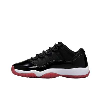 Nike Jordan Air Jordan 11 Retro Low Bred, Cómodo y versátil, Antideslizante y duradero, Zapatillas de baloncesto de caña baja para niños, Negro