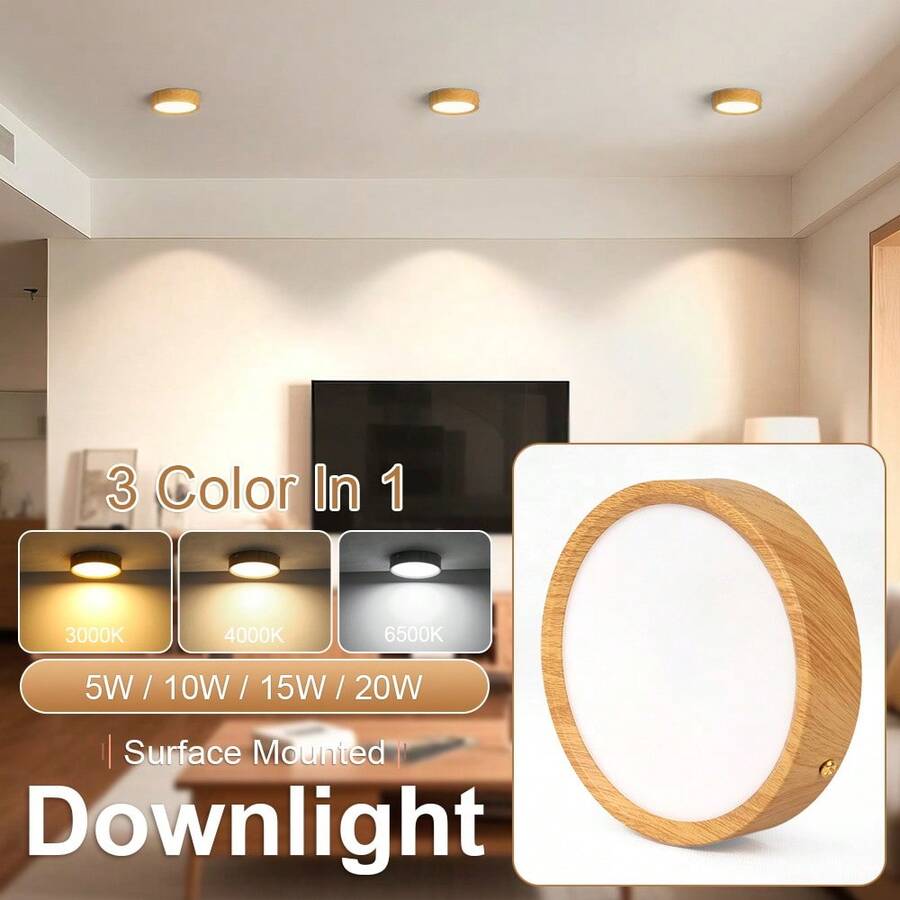 CANMEIJIA 1pc Foldable LED Recessed Light, 220V, 5W/10W/15W/25W, 3 Color Options, Suitable For Indoor Spaces Like Living Room, Kitchen