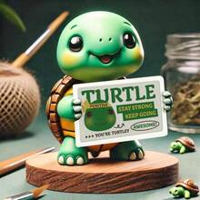 IStatue Positive Turtle Inspirational Turtle Figurine 4 Inch Resin Desk Decor With Positive Message Sign Motivational Gift For All Ages Turquoise - as pic - View 1