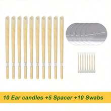 2/5/10/25pcs Ear Cleaning Sticks Set With Ear Candles, Flame Retardant Trays And Cleaning Sticks – Soft & Safe Wax Removal Tools For Home Spa, Travel & Daily Hygiene