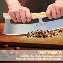 ALLTOP Pizza Cutter Rocker - High Performance Stainless Steel Slicer Blade With One-Count Wooden Handle - Efficient And Durable Pizza Accessory - Perfect Kitchen Tool For Home Cooking And Restaurant