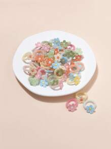 50条/包超可爱婴儿彩色弹力发带，适合所有季节的婴儿