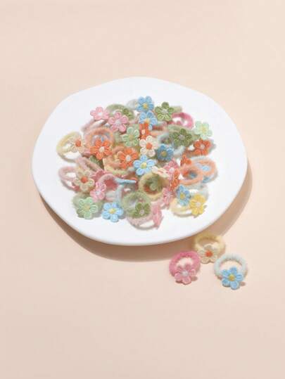 50条/包超可爱婴儿彩色弹力发带，适合所有季节的婴儿