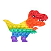 Regenbogen Dinosaurier Luftpolsterfolie Stressabbau Spielzeug, Fidget Spielzeug, modisches Bubble Pop Spielzeug für Erwachsene und Kinder, Partyspiel Dekor Geschenk für Weihnachten, Halloween, Entspannungsspielzeug, Spaß zum Drücken und modisches Spiel für Kinder und Erwachsene