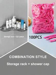 1pc Bathroom Shelf, Shower Caddy Rack, Bathroom Kitchen No Punching Triangle Storage Rack, Punch-Free Bathroom Storage Rack,Cast Iron Corner Shower Stand - Drill-Free Wall-Mounted Bathroom Storage Stand, Black Metal Mesh Design, Easy To Access And Organize, Suitable For Shampoo, Conditioner And Soap, Bathroom Storage Solution | Modern Bathroom Decoration | Suitable For Damp Environments, Bathroom Organization And Storage