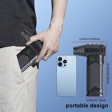 涡轮喷气风扇便携式清洁吹风机工具 Type-C 充电 130000RPM 3 档可调电动空气除尘器汽车吹雪， - 黑色 - 查看 10