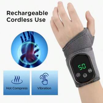 Portable Wrist Massager, Vibration & Heating, 3 Heating Modes
