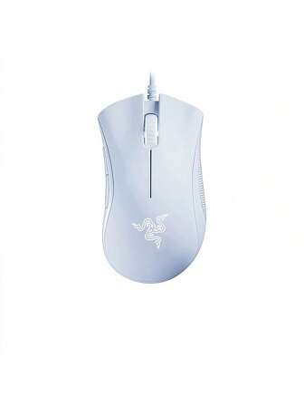 RAZER DEATHADDER ESSENTIAL Trådbunden spelmus, ergonomisk design, mekaniska brytare, RGB-belysning, 6400 DPI optisk sensor, 5 programmerbara knappar - vit