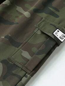 Men's Lightweight Casual Pants, Straight Regular Fit Business Trousers For Work, Travel, Suitable For Casual Loose Fit Camouflage Cargo Pants , Fall