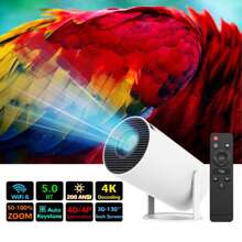 Proyector portátil mini, proyector inteligente con corrección horizontal automática, proyector de películas giratorio de 180°, inalámbrico 6 inalámbrico 5.2, Android 11 y compatibilidad con WiFi para teléfonos inteligentes, ideal para entretenimiento en casa