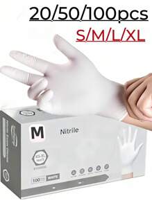 50/100 piezas de guantes de nitrilo desechables, color rosa, de uso múltiple, para cocina, baño, limpieza, lavar platos, manicura, cuidado de mascotas, guantes duraderos para limpieza doméstica, manipulación de alimentos, tatuaje, belleza, tinción de cabello, suministros de limpieza para salón de belleza, artículos para el hogar